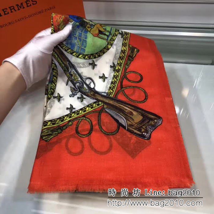 HERMES愛馬仕海外專櫃款 羊絨圍巾 LLWJ6087